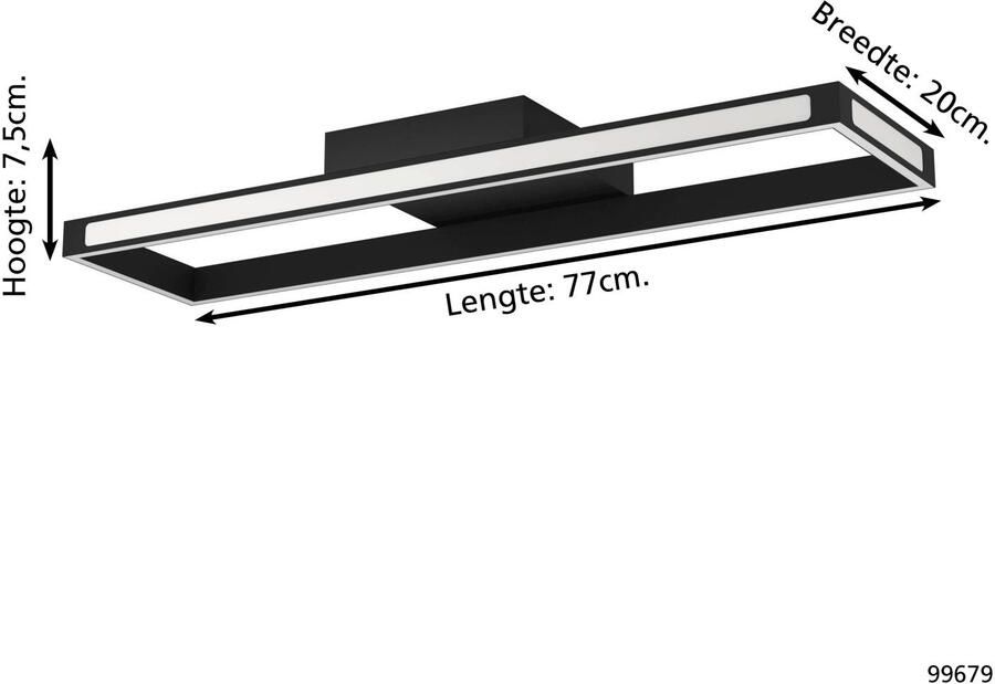 EGLO Plafondlamp SALVILANAS-Z App en spraakbesturing Alexa dimbaar metalen plafondlamp zwart (1 stuk) - Foto 5