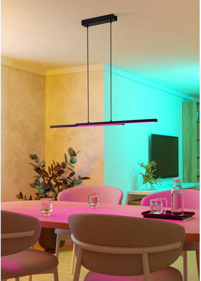 EGLO Hanglamp FRAIOLI-Z hanglamp zwart ZigBee 3.0 pendellamp disco-modus Timer app spraakbesturing Alexa 105 5x120x120cm excl. afstandsbediening (1 stuk) - Foto 9