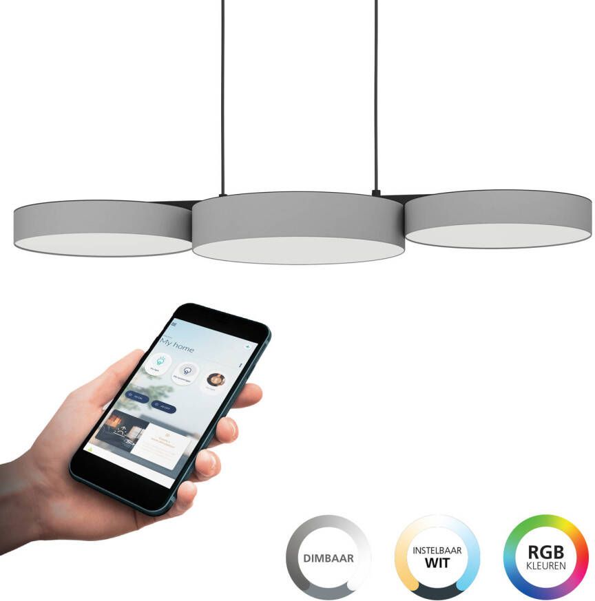 EGLO Connect.z Barbano-Z Hanglamp 82 cm Grijs Wit Instelbaar RGB & wit licht Dimbaar Zigbee