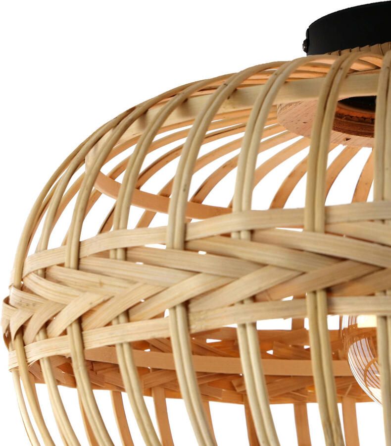 EGLO Plafondlamp AMSFIELD Plafondlamp staal en hout E27 woonkamerlamp hal lamp (1 stuk) - Foto 5