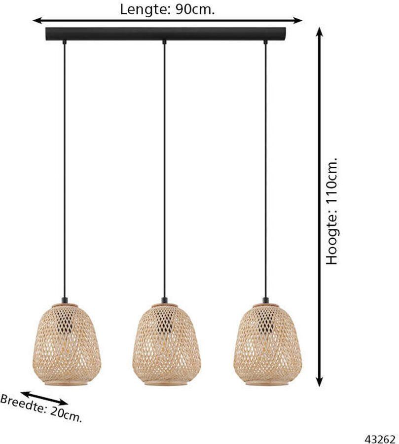 EGLO Hanglamp Dembleby Hanglamp vintage ecru Hygge houten vlechtwerk E27 Ø 20 cm - Foto 7