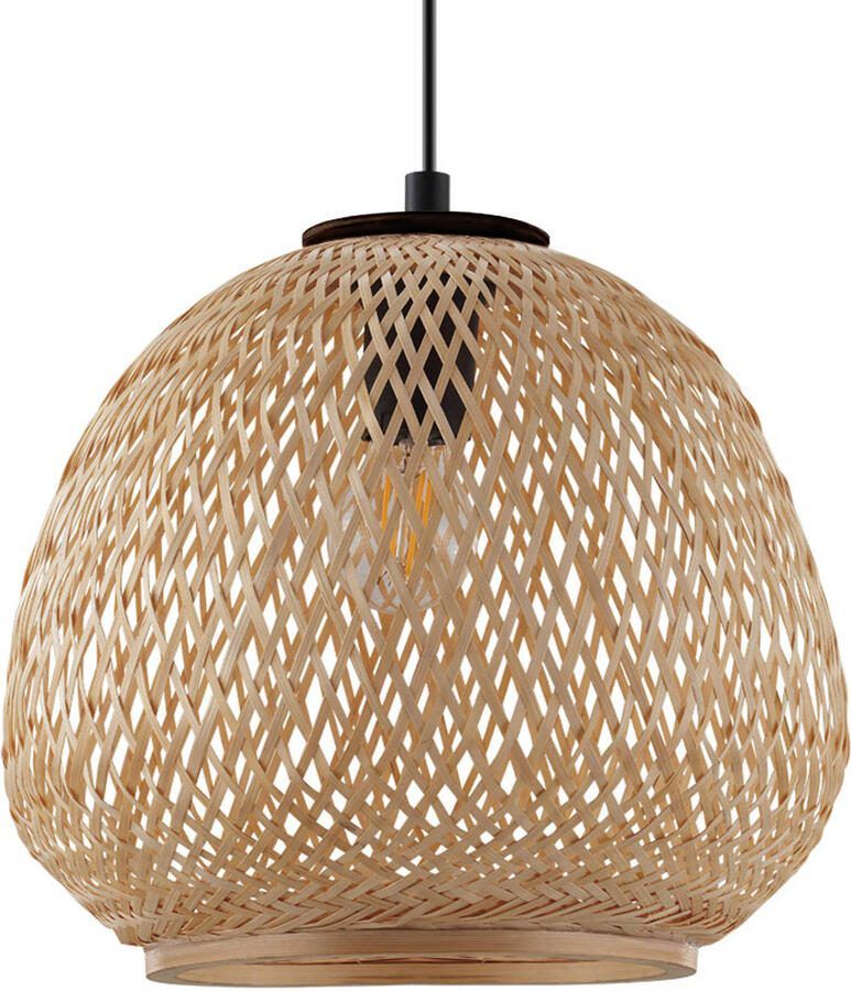 EGLO Hanglamp DEMBLEBY Hanglamp excl. lichtbron E27 Hygge Hanglamp woonkamerlamp eettafellamp gevlochten 110x32cm - Foto 10