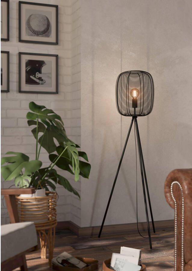 EGLO Vloerlamp Derwen Zwart ⌀32 5cm E27