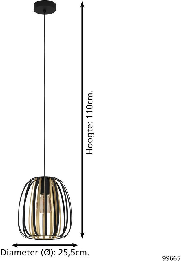 EGLO Hanglamp ENCINITOS Hanglamp in zwart en goudkleur van staal excl. E27 40W (1 stuk) - Foto 6
