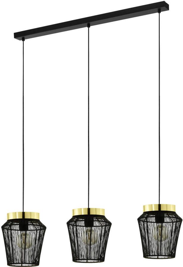 EGLO Hanglamp ESCANDIDOS Hanglamp in zwart en messing van staal excl. E27 40W (1 stuk) - Foto 2