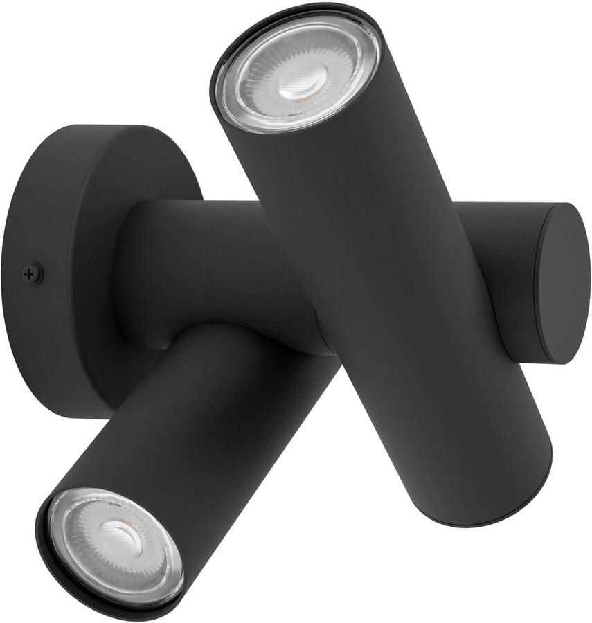 EGLO Fossignano Wandlamp Buiten LED 25.3 cm Zwart Helder Kantelbaar