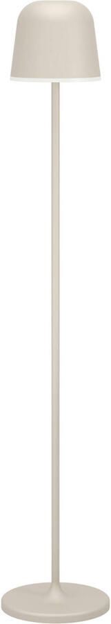 EGLO Mannera-L Vloerlamp Binnen en Buiten Draadloos 140 cm Zandkleur Beige Wit Oplaadbaar Dimbaar Accu
