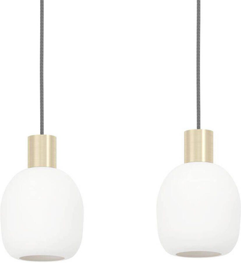 EGLO Hanglamp MANZANARES Hanglamp staal en glas E27 eettafellamp lamp Hanglamp L97 x B14 5 x H110 cm messing-geborsteld goud 4X40W excl (1 stuk) - Foto 2
