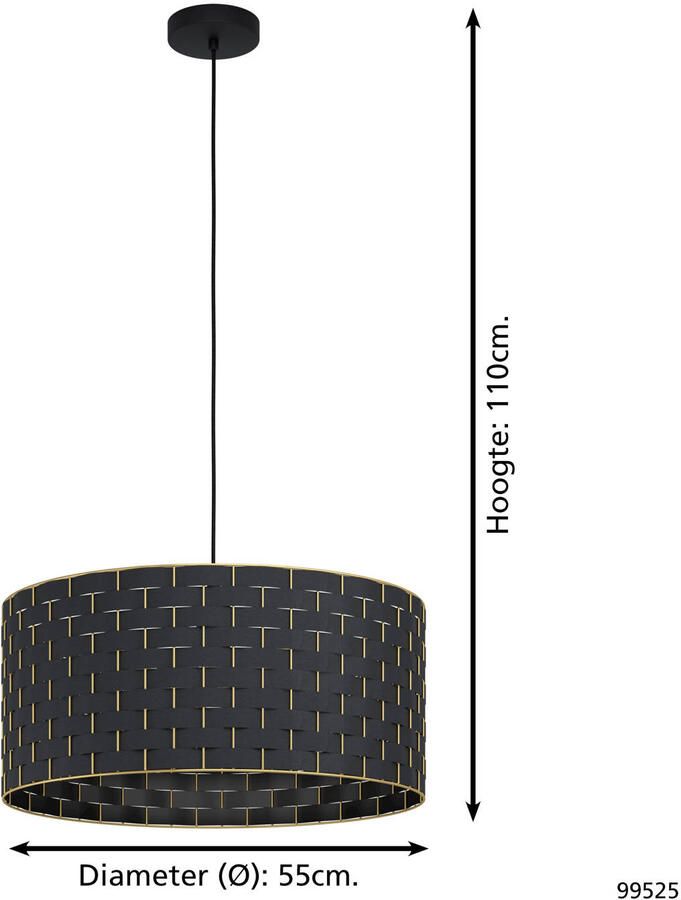 EGLO Hanglamp MARASALES Hanglamp in zwart van staal excl. E27 1X40W (1 stuk) - Foto 1