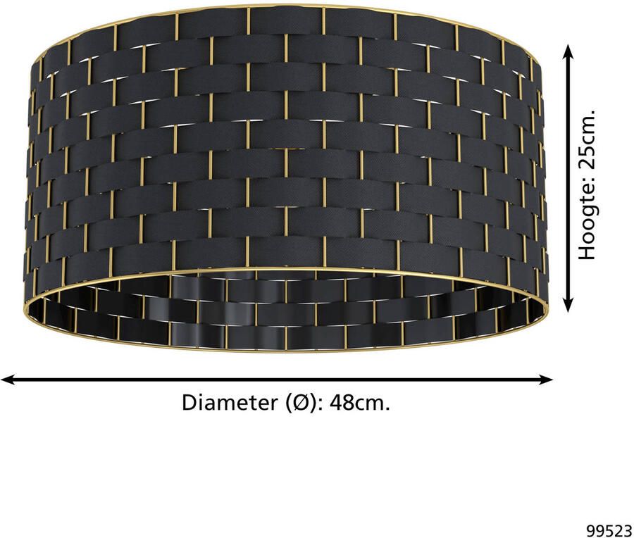 EGLO Plafondlamp MARASALES Plafondlamp in zwart van staal excl. E27 40W (1 stuk) - Foto 3