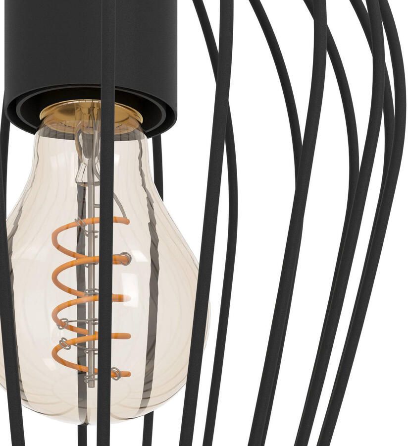 EGLO Hanglamp NEWTOWN hanglamp zwart staal E27 pendellamp 1-vlamig Hanglamp eenvoudig vintage retro woonkamer eetkamer 110x16cm - Foto 6