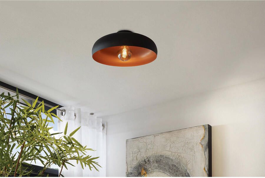 EGLO Plafondlamp MOGANO Plafondlamp Industrial vintage Vloerlamp plafond met E27 fitting (1 stuk) - Foto 7