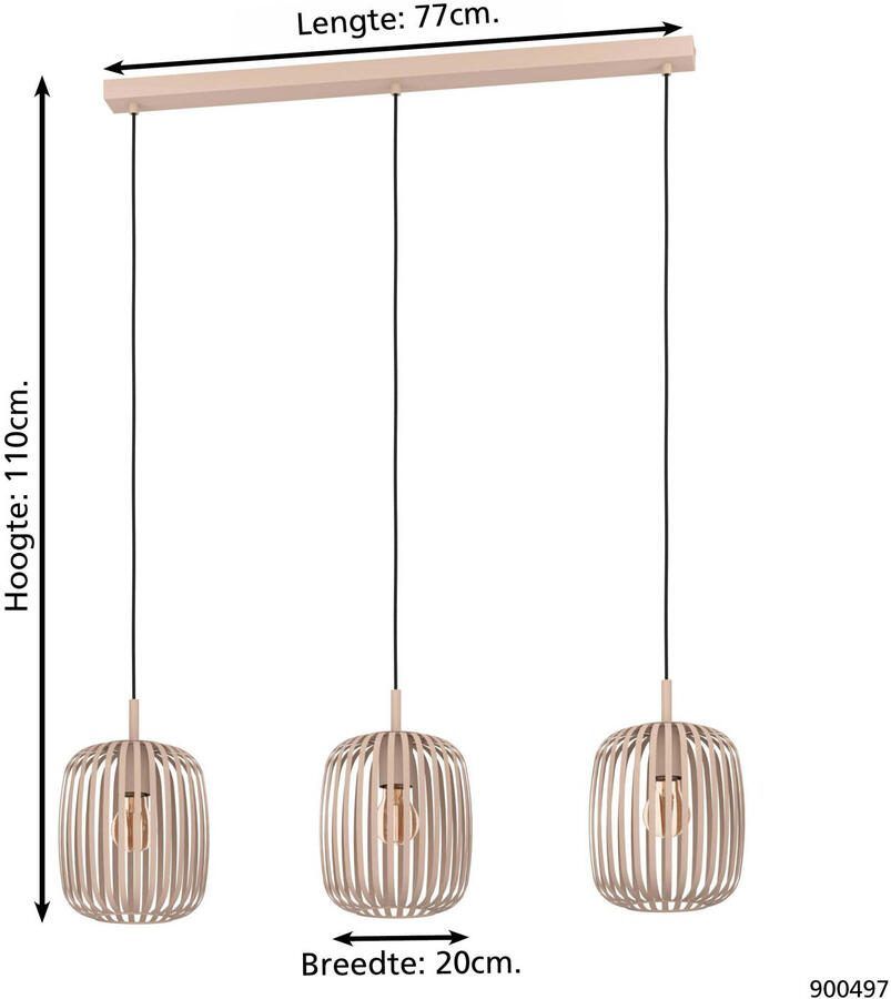 EGLO  Romazzina Hanglamp - E27 - 90 cm - Zandkleur