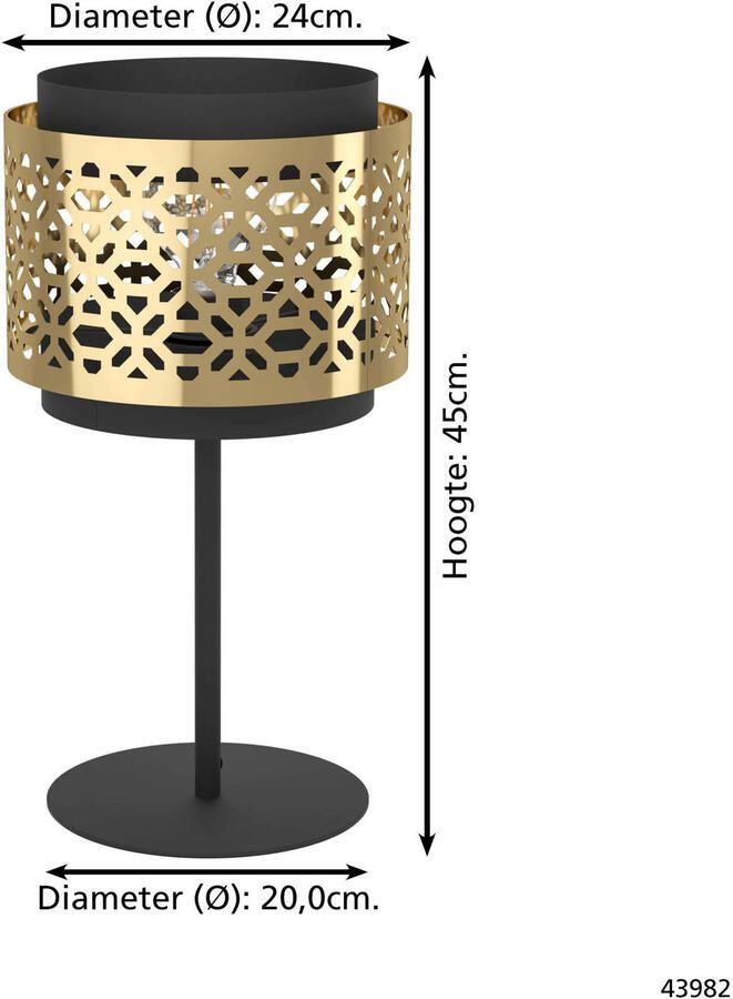 EGLO Tafellamp SANDBACH Tafellamp staal E27 IP20 vintage nachtkastlamp lamp (1 stuk) - Foto 6