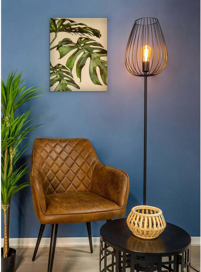 EGLO Staande lamp NEWTOWN vloerlamp zwart staal E27 schakelaar Eenvoudig vintage retro woonkamer slaapkamer 159 5x27 5x23cm - Foto 5