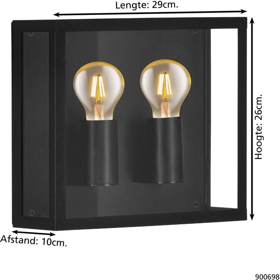 EGLO Wandlamp ALAMONTE 1 Wandlamp IP44 E27 buitenlamp tuin terras lamp (1 stuk) - Foto 2