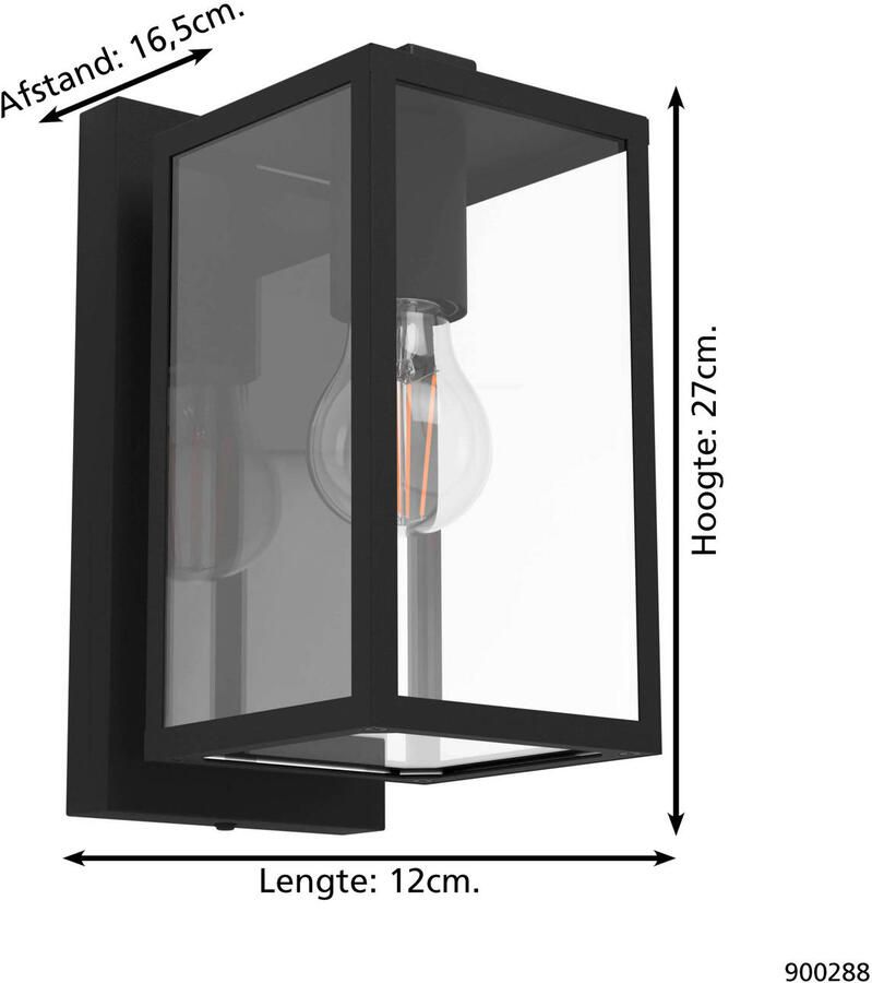 EGLO Plafondlamp BUDRONE Buitenverlichting wandlamp buiten IP44 modern E27 40W (1 stuk) - Foto 5