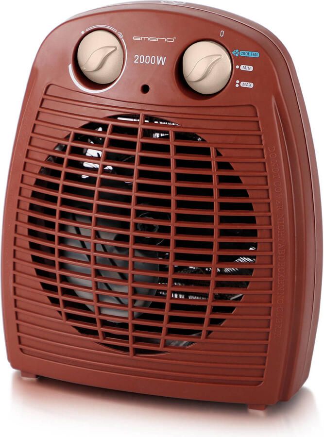 Emerio Ventilatorkachel 25m² 2 standen Thermostaat Rood