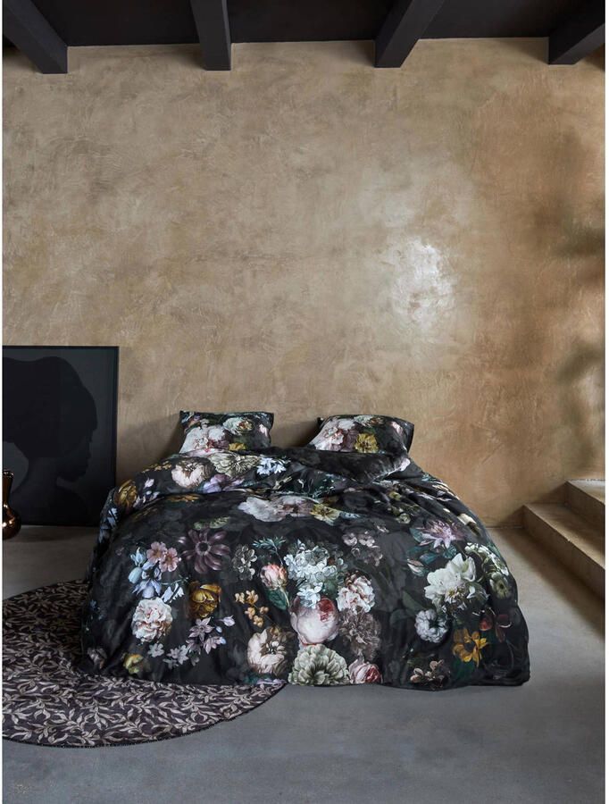 Essenza Fleur Festive Dekbedovertrek Blooming Black Lits-Jumeaux XL – 260x200 220 cm