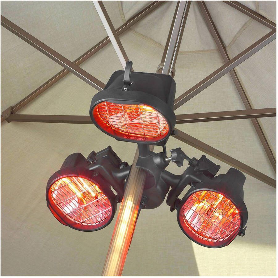 Eurom Parasol heater 1500 Terrasverwarmer elektrisch Kunststof Zwart - Foto 3