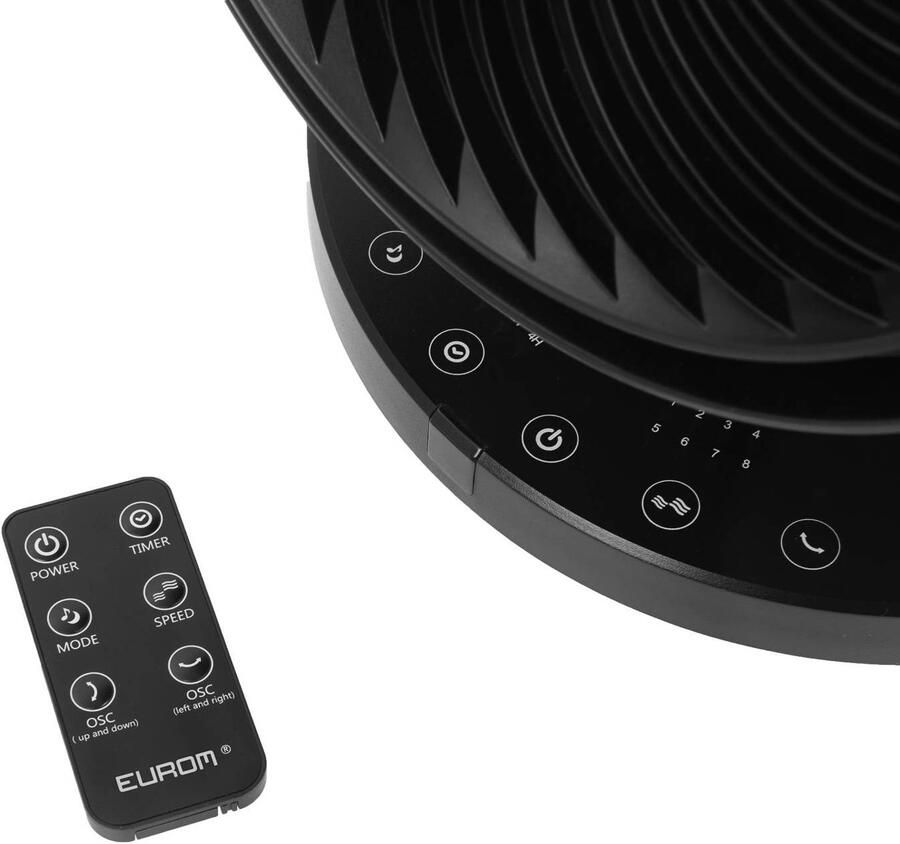 Eurom Vento 3D Silent Comfort Tafelventilator Zwart - Foto 3