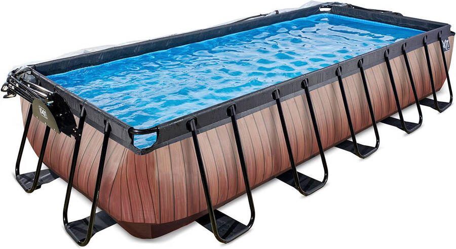 EXIT Toys EXIT Wood zwembad 540x250x100cm met zandfilterpomp en overkapping bruin - Foto 2