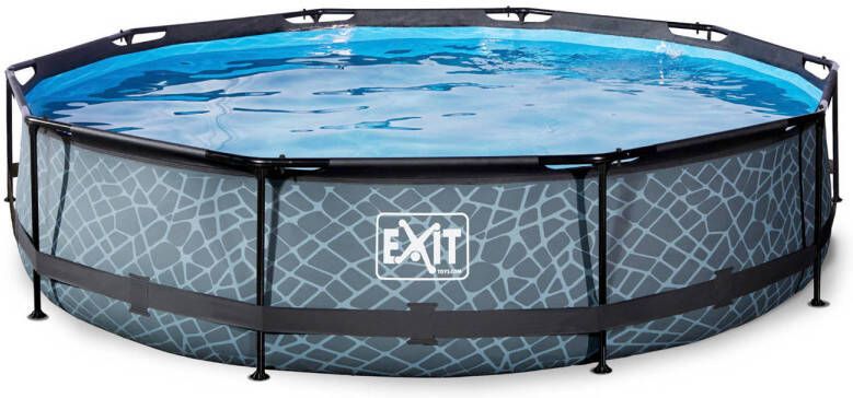 EXIT Frame Pool ø360x76cm (12v Cartridge filter) – Grijs
