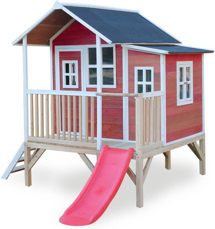 EXIT Loft 350 Loft 350 houten speelhuis rood