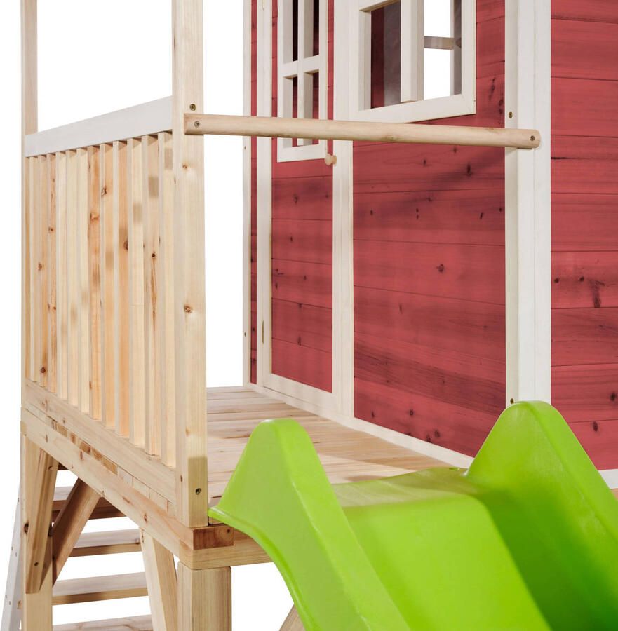 EXIT Toys EXIT Loft 700 speelhuisje met glijbaan + zandbak rood - Foto 3