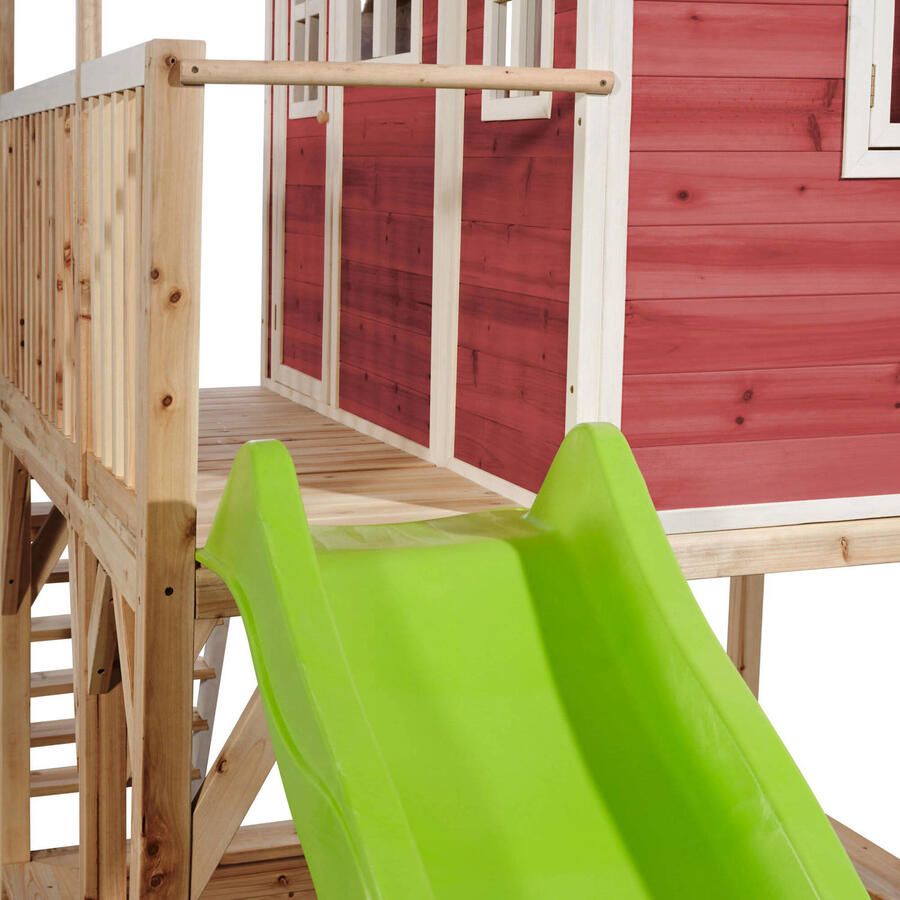 EXIT Toys EXIT Loft 750 speelhuisje groot met glijbaan + zandbak rood - Foto 2