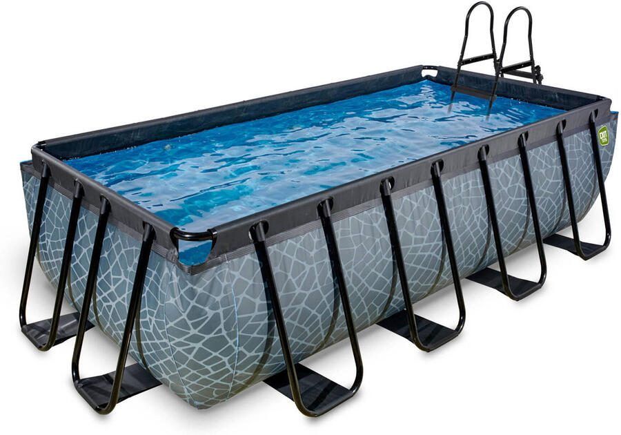 EXIT Toys Exit Stone Zwembad 400x200x100cm Met Filterpomp Grijs - Foto 2