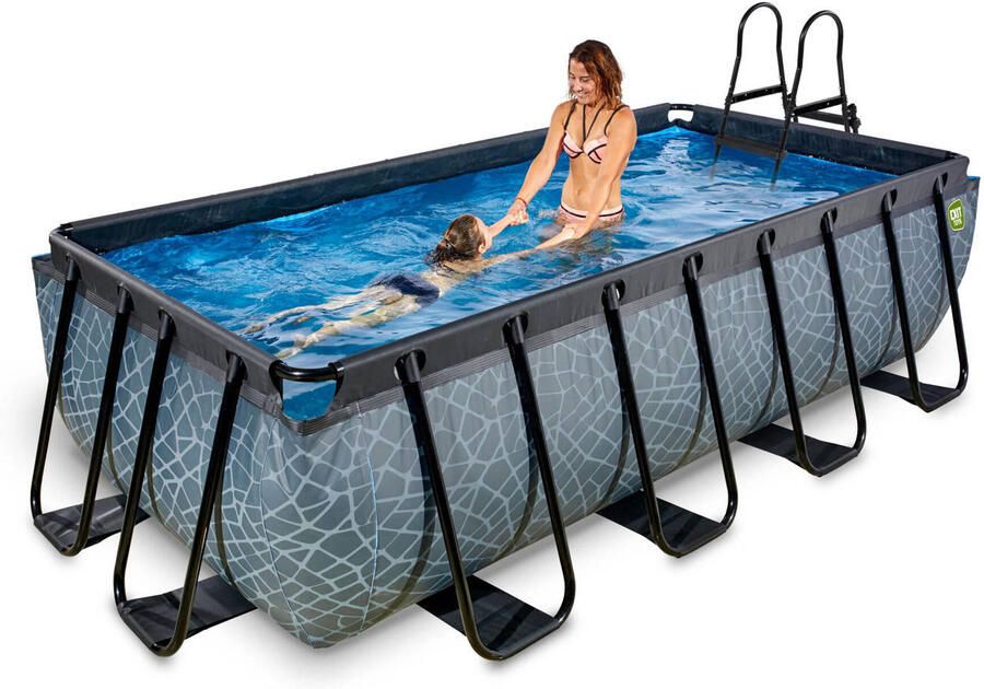 EXIT Toys EXIT Stone zwembad 400x200x100cm met filterpomp grijs - Foto 3