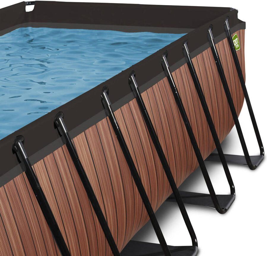 EXIT Toys EXIT Wood zwembad 400x200x100cm met filterpomp bruin - Foto 3