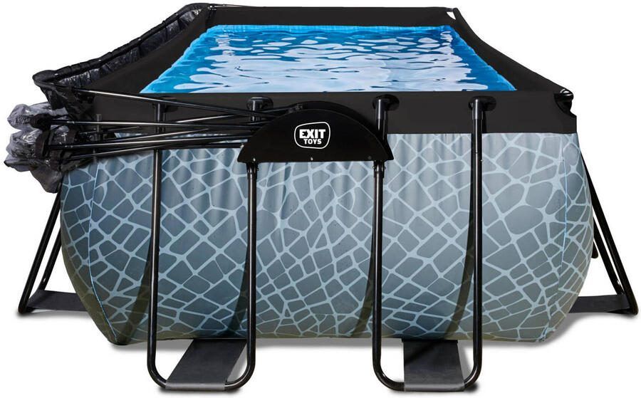 EXIT Toys Exit Stone Zwembad 540x250x100cm Met Zandfilterpomp En Overkapping Grijs - Foto 3