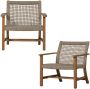 Exotan Copper Tuin Fauteuil Teak Naturel 79x76x85 Set van 2 - Thumbnail 2