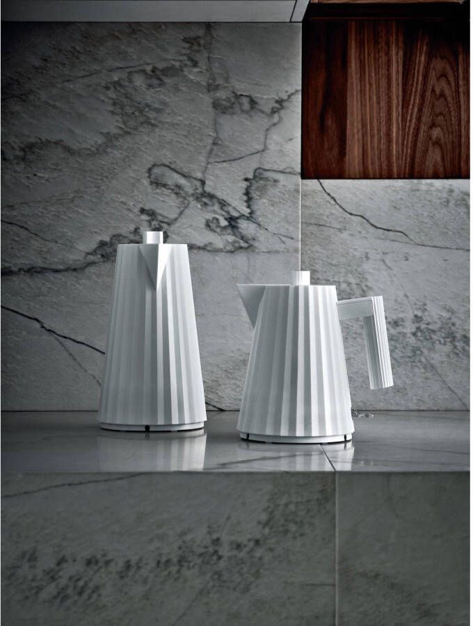 Alessi Waterkoker Plissé droogkookbeveiliging Wit Michele de Lucchi 1 liter MDL06 1 W