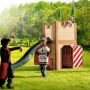 AXI Arthur Houten Speelhuis Speeltoren met verdieping en Groene Glijbaan Speelhuisje in Bruin rood & groen FSC hout Speeltoestel Kasteel voor kinderen - Thumbnail 4