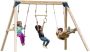 AXI Maya Dubbele houten Schommel met Trapeze Bruin FSC hout Vrijstaande schommelset met 2 houten schommelzitjes Schommelset voor kinderen 10 jaar Garantie - Thumbnail 5