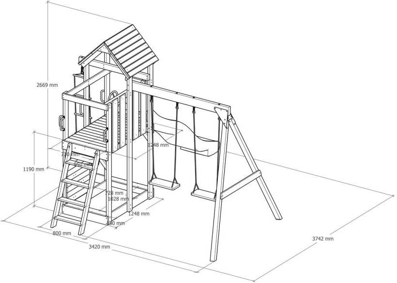 Axi Moos Swing Set with Double Swing and Climbing Ladder