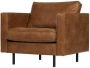 WOOOD Fauteuil Rodeo Classic vrijstaand van gerecycled leer h 83 cm x b 98 cm - Thumbnail 3
