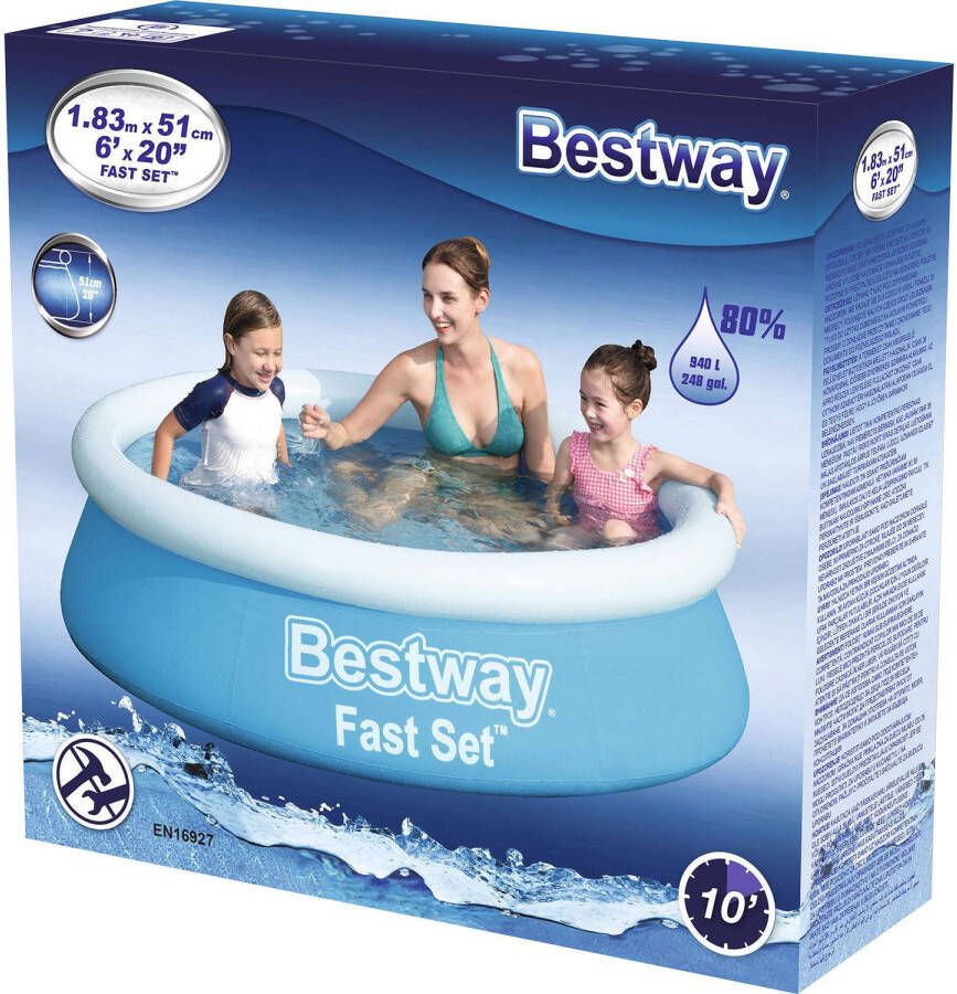 Bestway Fast Set opblaasbaar zwembad (183 cm)