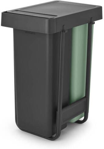 Brabantia Sort & Go Inbouw Prullenbak 2 x 30 l Jade Green en Dark Grey