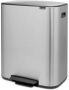 Brabantia Bo pedaalemmer 2 x 30 liter met 2 kunststof binnenemmer Matt Steel Fingerprint Proof - Thumbnail 3