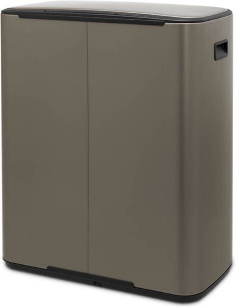 Brabantia Bo pedaalemmer 2x30L met 2 kunststof binnenemmers Platinum