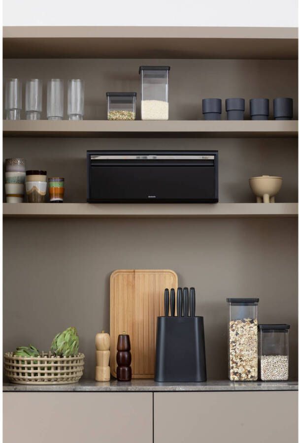 Brabantia broodtrommel met klepdeksel Matt Black