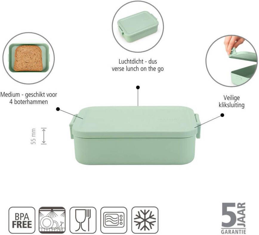 Brabantia Make & Take Lunchbox Medium Kunststof Jade Green