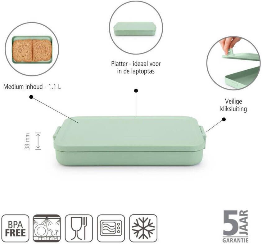 Brabantia Make & Take lunchbox Plat Kunststof Jade Green