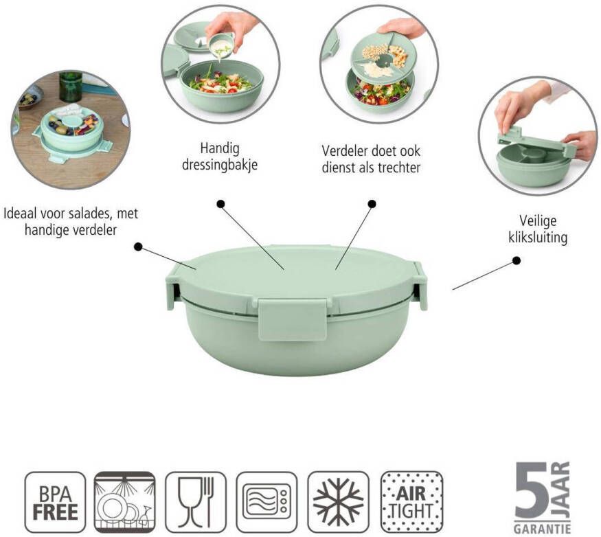 Brabantia Make & Take Make & Take Saladebak 1 3 l Kunststof Jade Green