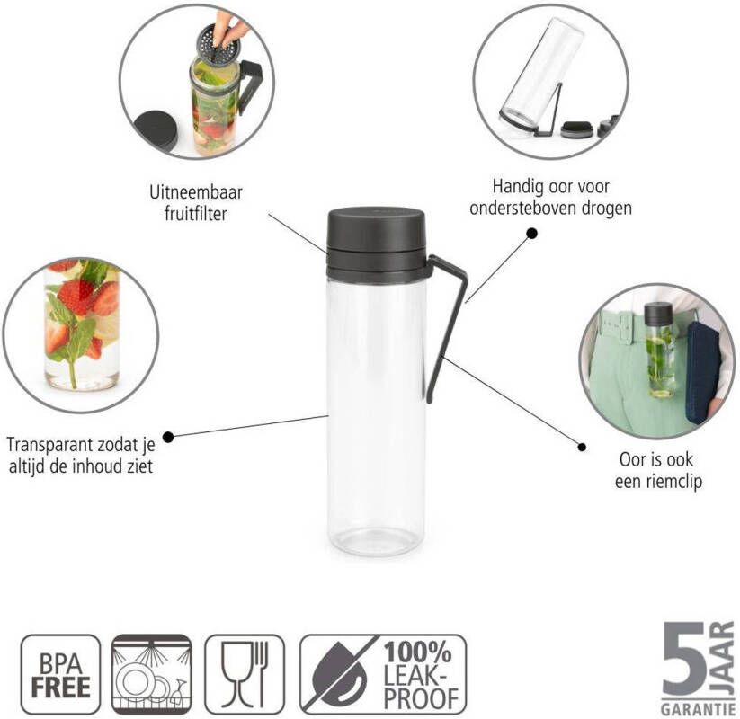 Brabantia Make & Take Drinkfles met fruitfilter (500 ml)