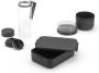 Brabantia Make & Take ontbijt- en lunchset 3-delig kunststof (waterfles met zeef ontbijtkom lunchbox) Dark Grey - Thumbnail 2